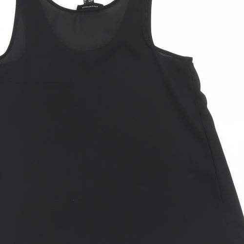 Atmosphere Womens Black  Polyester Basic Blouse Size 6 Round Neck