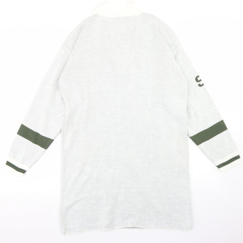 I SAW IT FIRST Womens Grey V-Neck  Acrylic Pullover Jumper Size XS   - Brooklyn, Longline