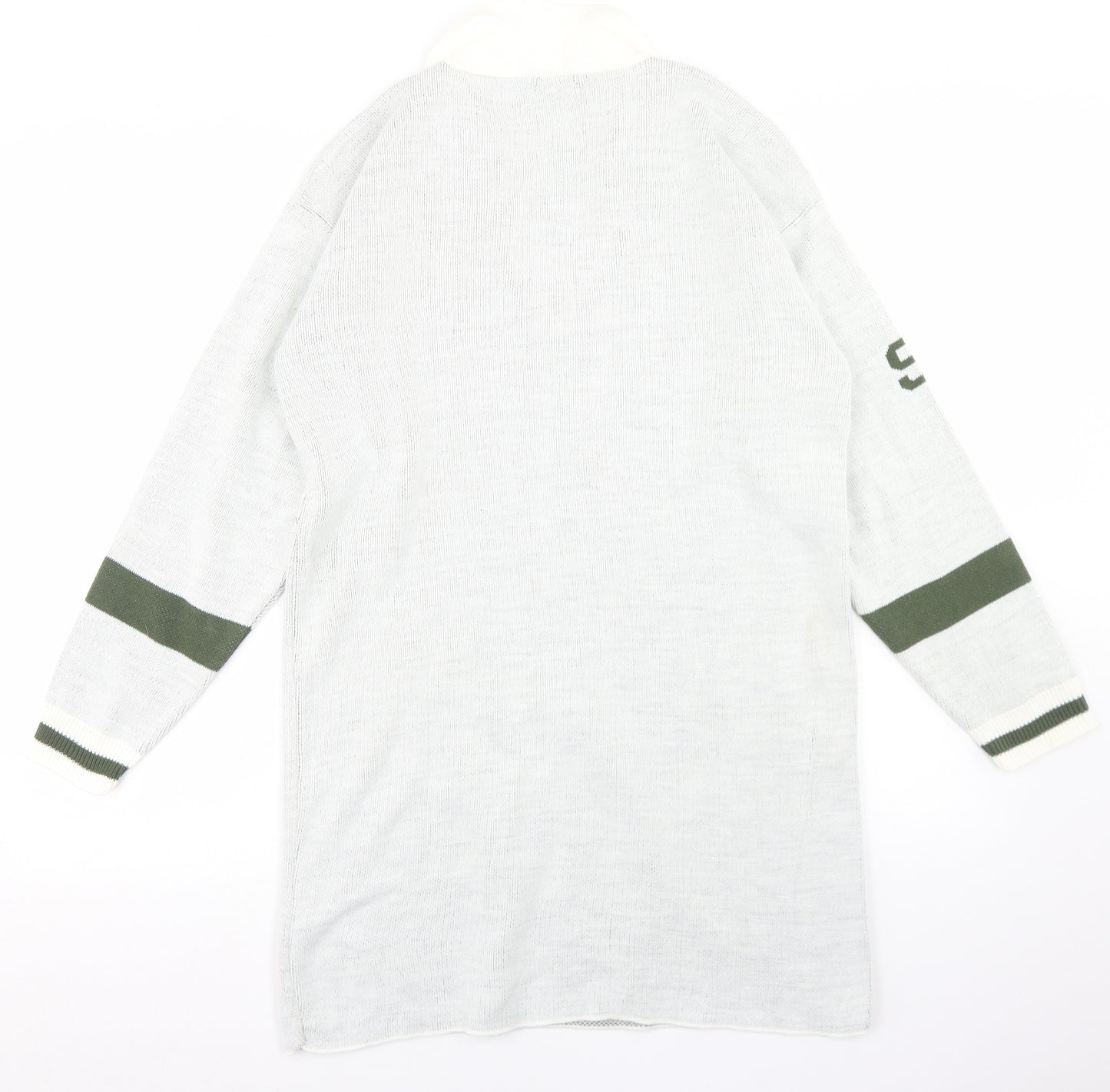 I SAW IT FIRST Womens Grey V-Neck  Acrylic Pullover Jumper Size XS   - Brooklyn, Longline