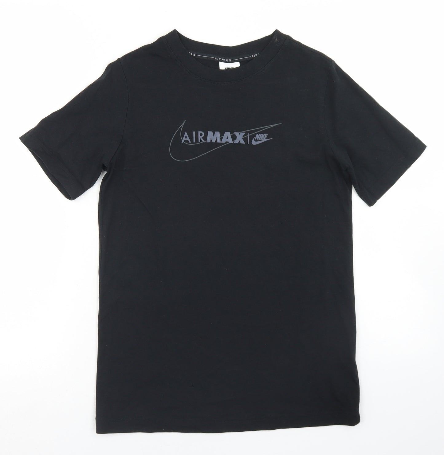 Nike Boys Black  Cotton Basic T-Shirt Size 11-12 Years Crew Neck