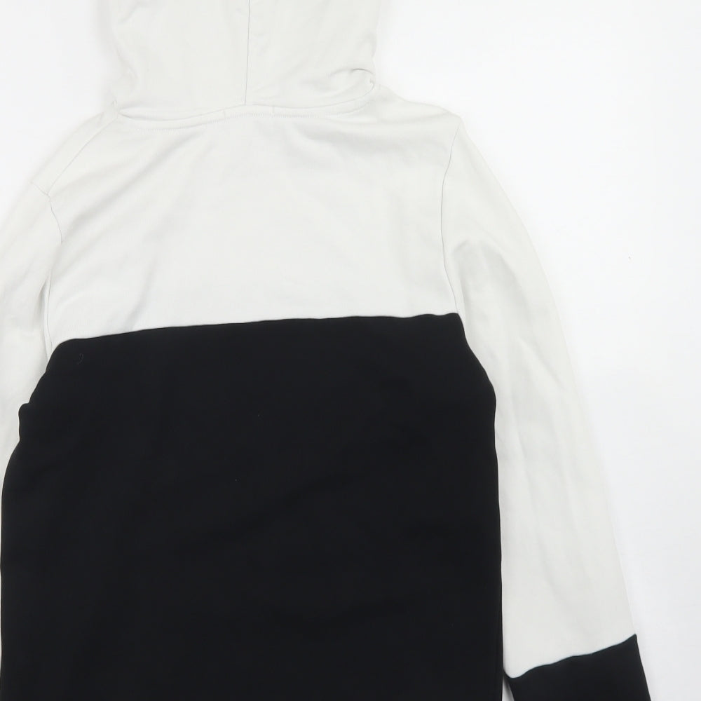 Calvin Klein Boys Black Colourblock Cotton Pullover Hoodie Size 14 Years