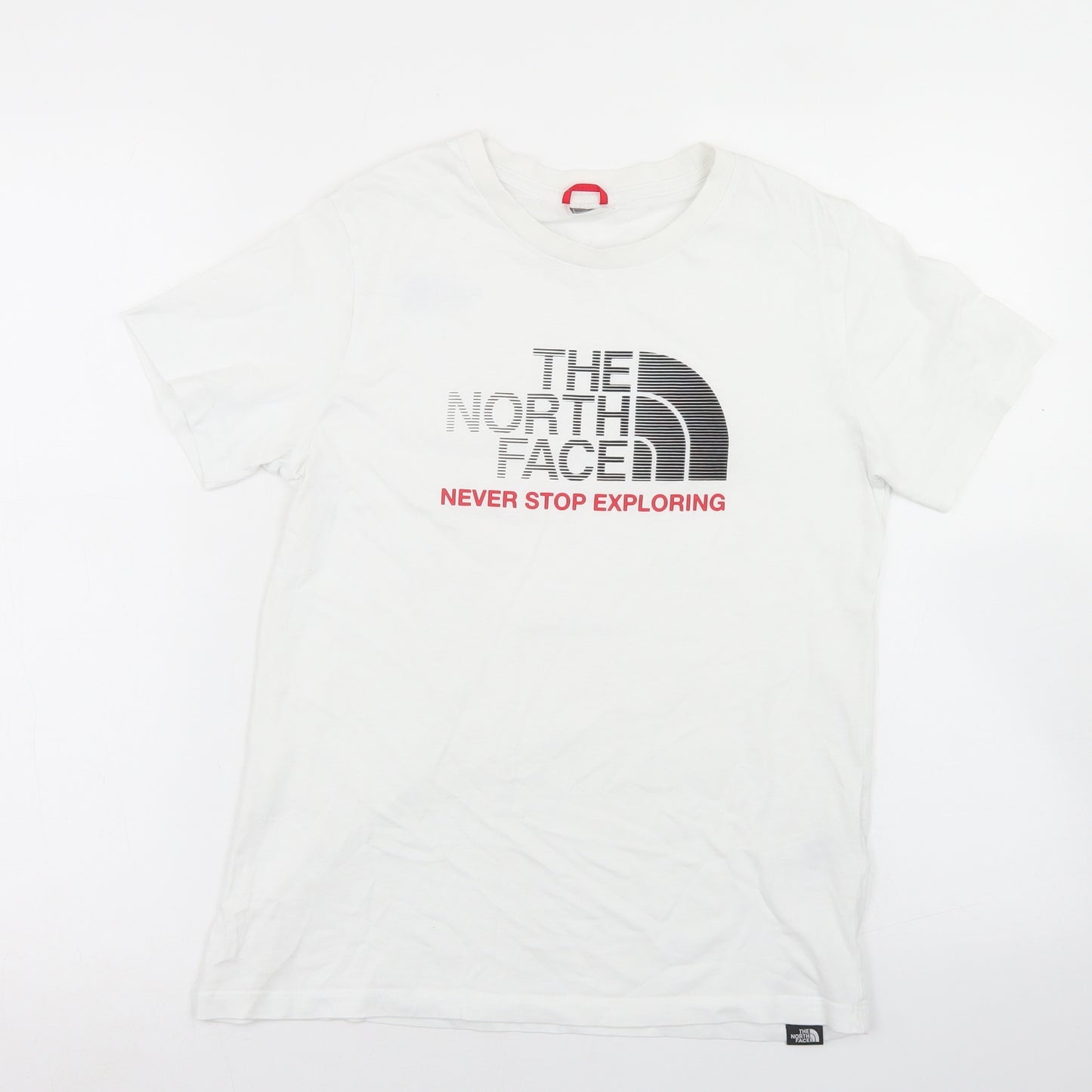 The North Face Boys White  Cotton Basic T-Shirt Size L Crew Neck