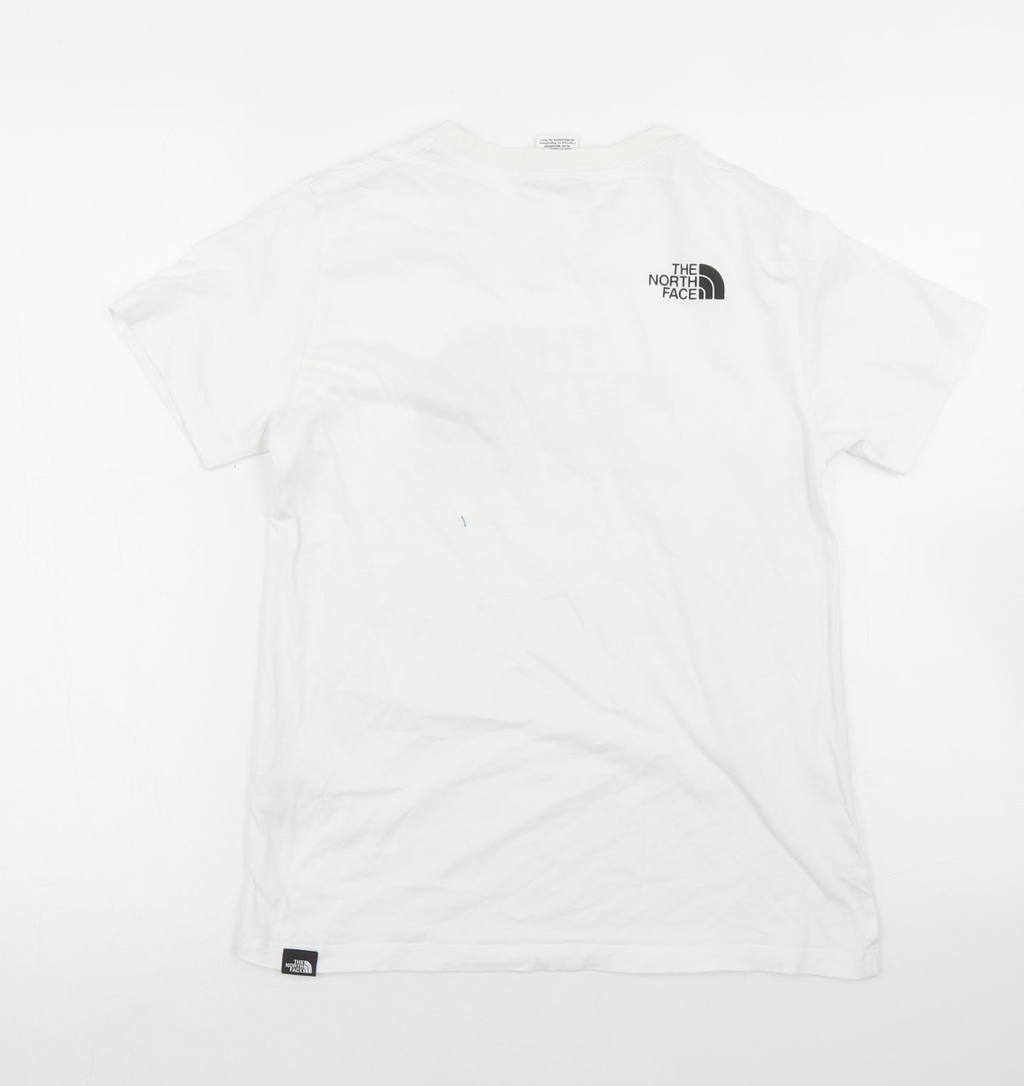 The North Face Boys White  Cotton Basic T-Shirt Size L Crew Neck