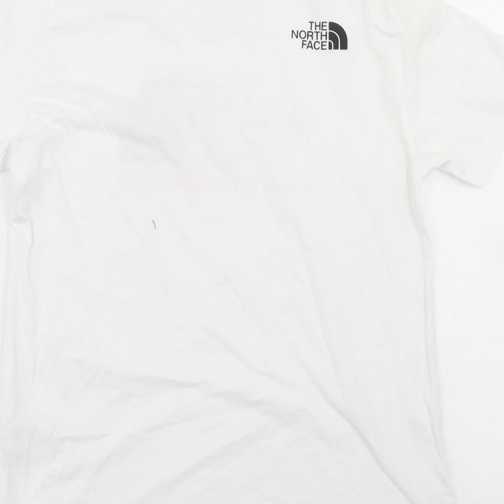 The North Face Boys White  Cotton Basic T-Shirt Size L Crew Neck