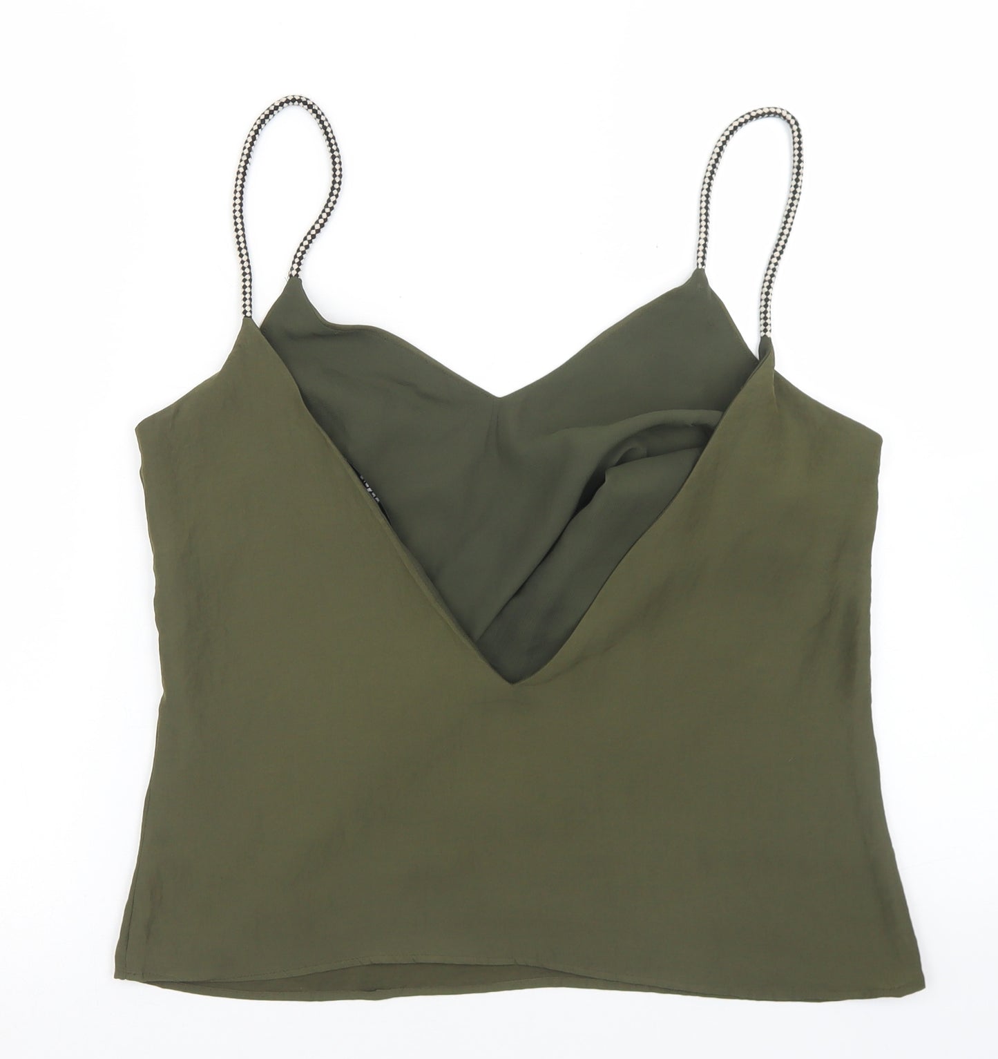 Goldie Womens Green  Polyester Camisole Blouse Size S Round Neck - Plunge Back