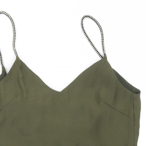 Goldie Womens Green  Polyester Camisole Blouse Size S Round Neck - Plunge Back