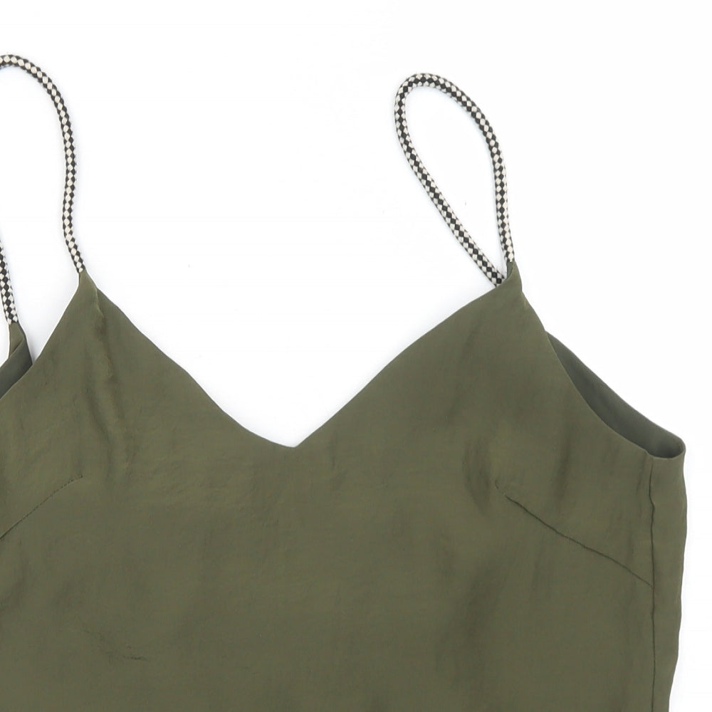 Goldie Womens Green  Polyester Camisole Blouse Size S Round Neck - Plunge Back