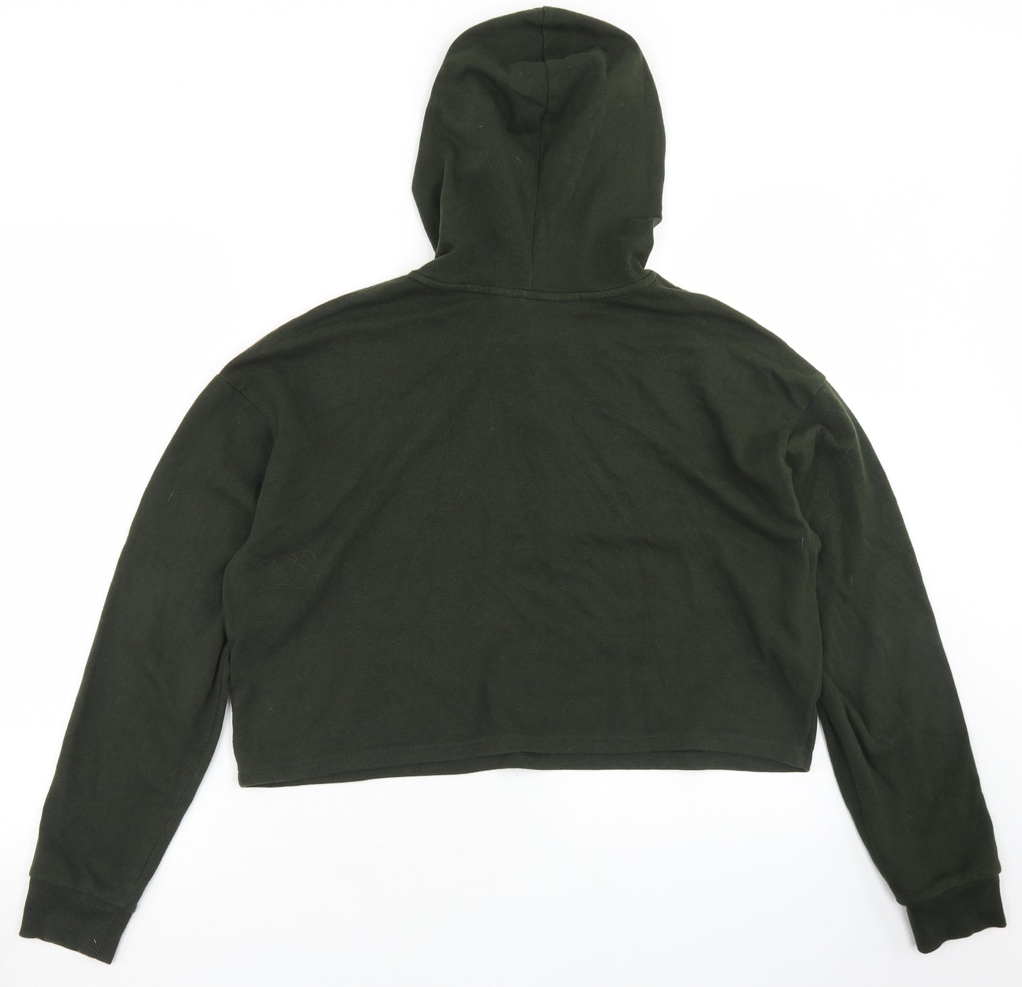 Divided Womens Green  Cotton Pullover Hoodie Size L   - Cropped