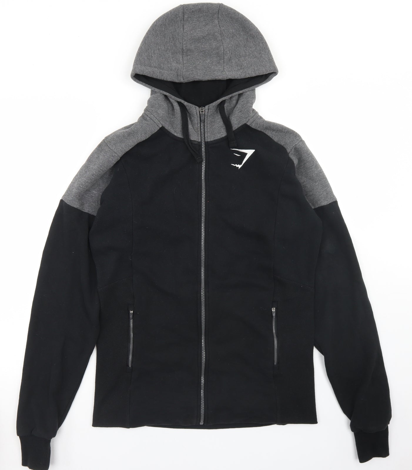 Gymshark Mens Black  Cotton Full Zip Hoodie Size M