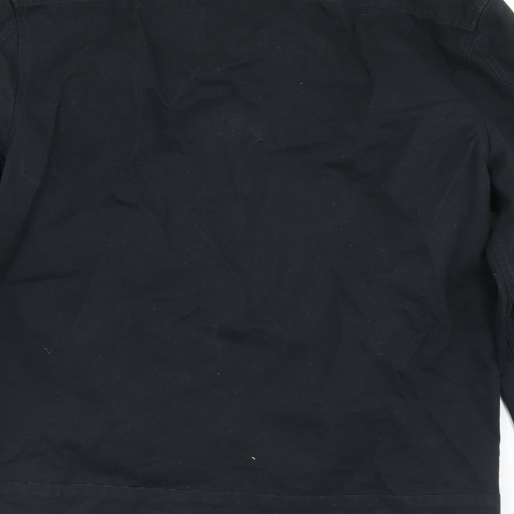 Topman Mens Black   Jacket  Size L  Snap