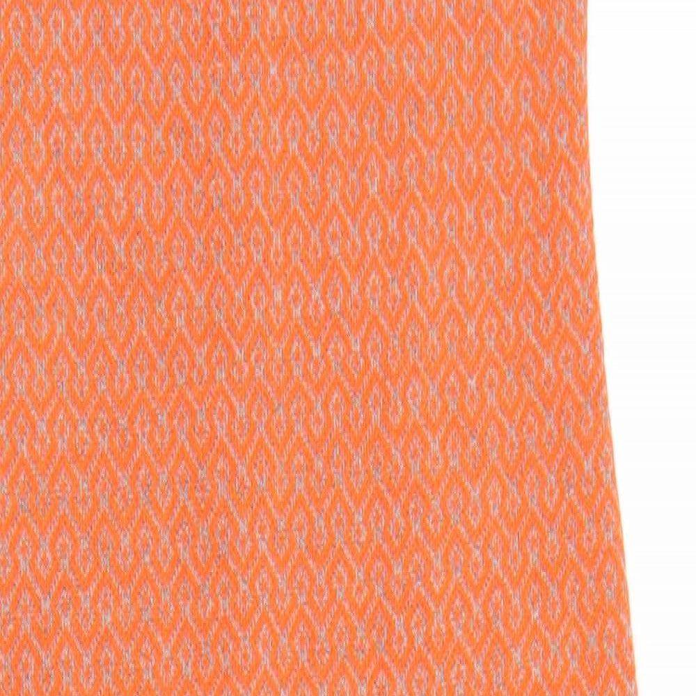 Zara Womens Orange Geometric Viscose Bodycon  Size XS  Halter
