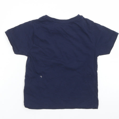 Hullabaloo Boys Blue  Cotton Basic T-Shirt Size 5-6 Years Crew Neck  - Part Time Superhero