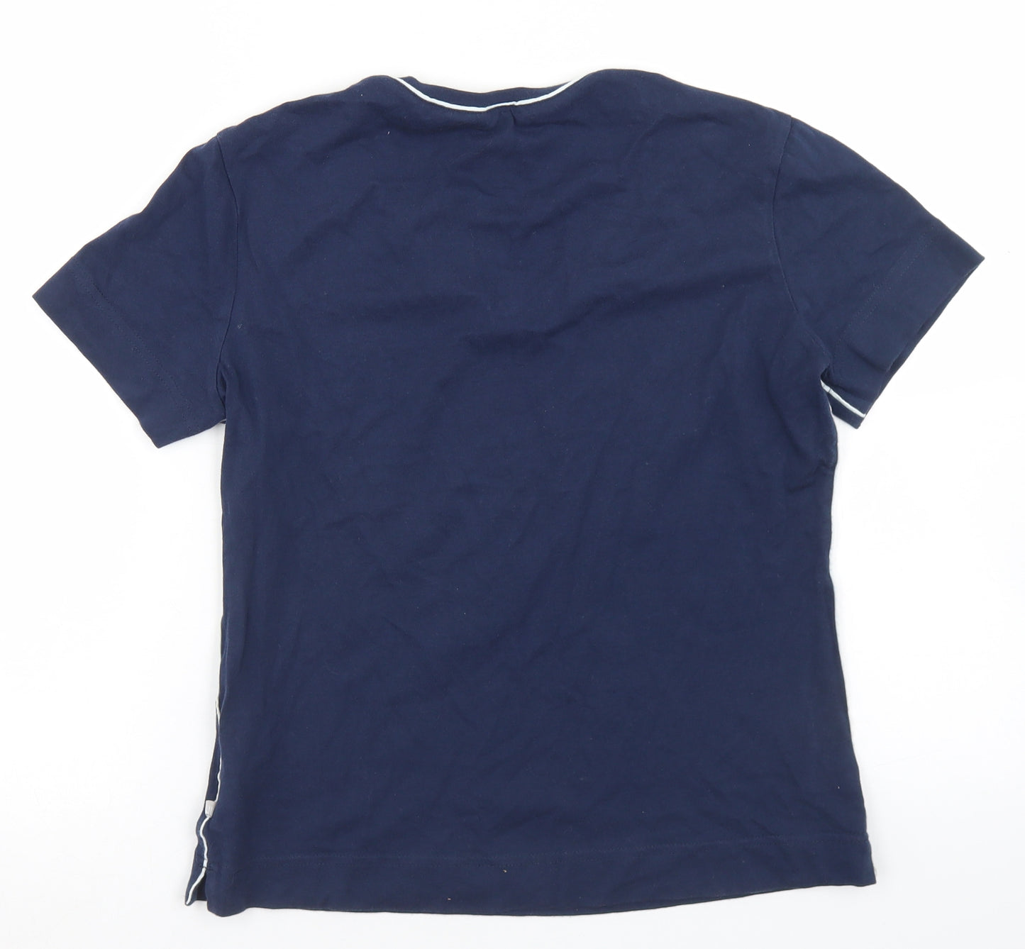 adidas Womens Blue  Cotton Basic T-Shirt Size 12 V-Neck