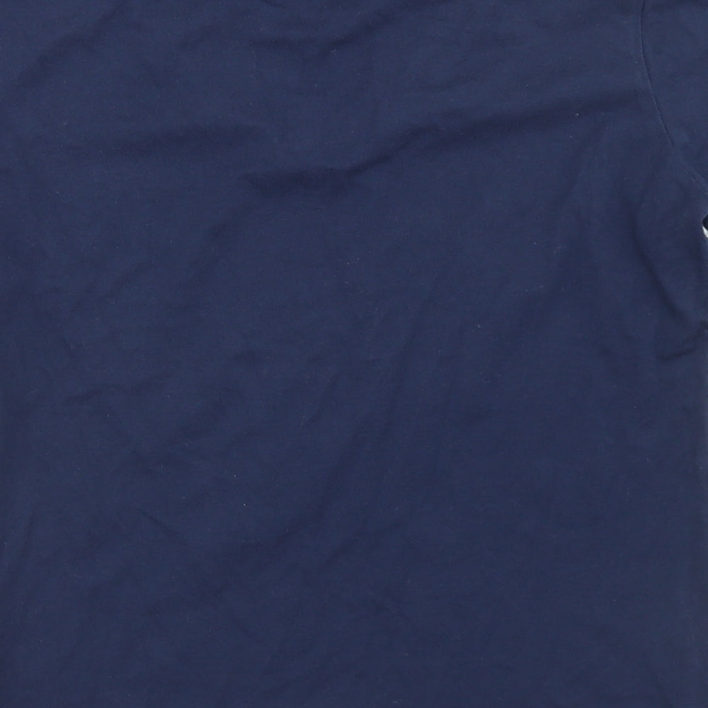 adidas Womens Blue  Cotton Basic T-Shirt Size 12 V-Neck