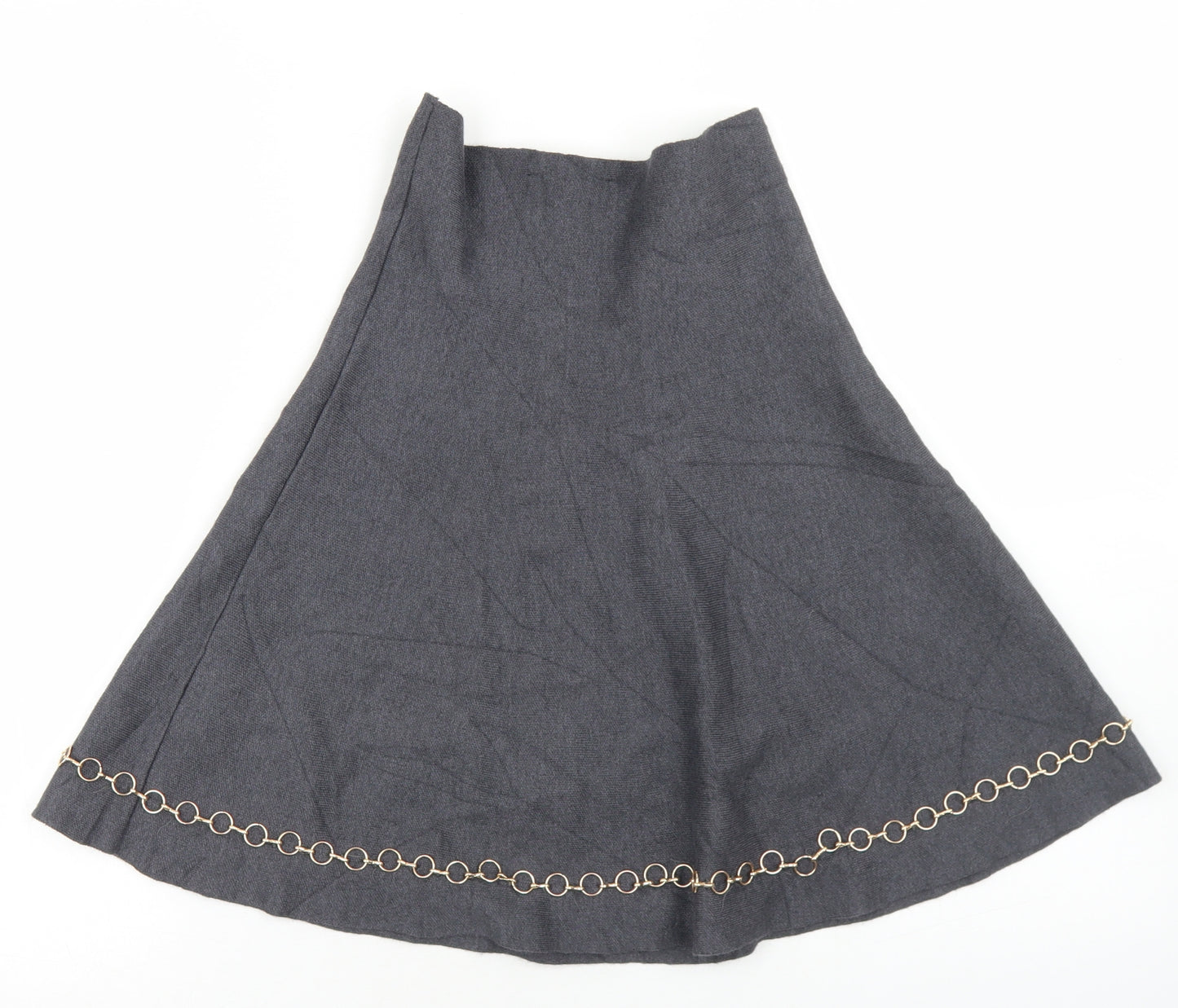 Zara Womens Grey  Viscose Skater Skirt Size S