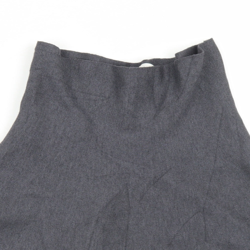 Zara Womens Grey  Viscose Skater Skirt Size S
