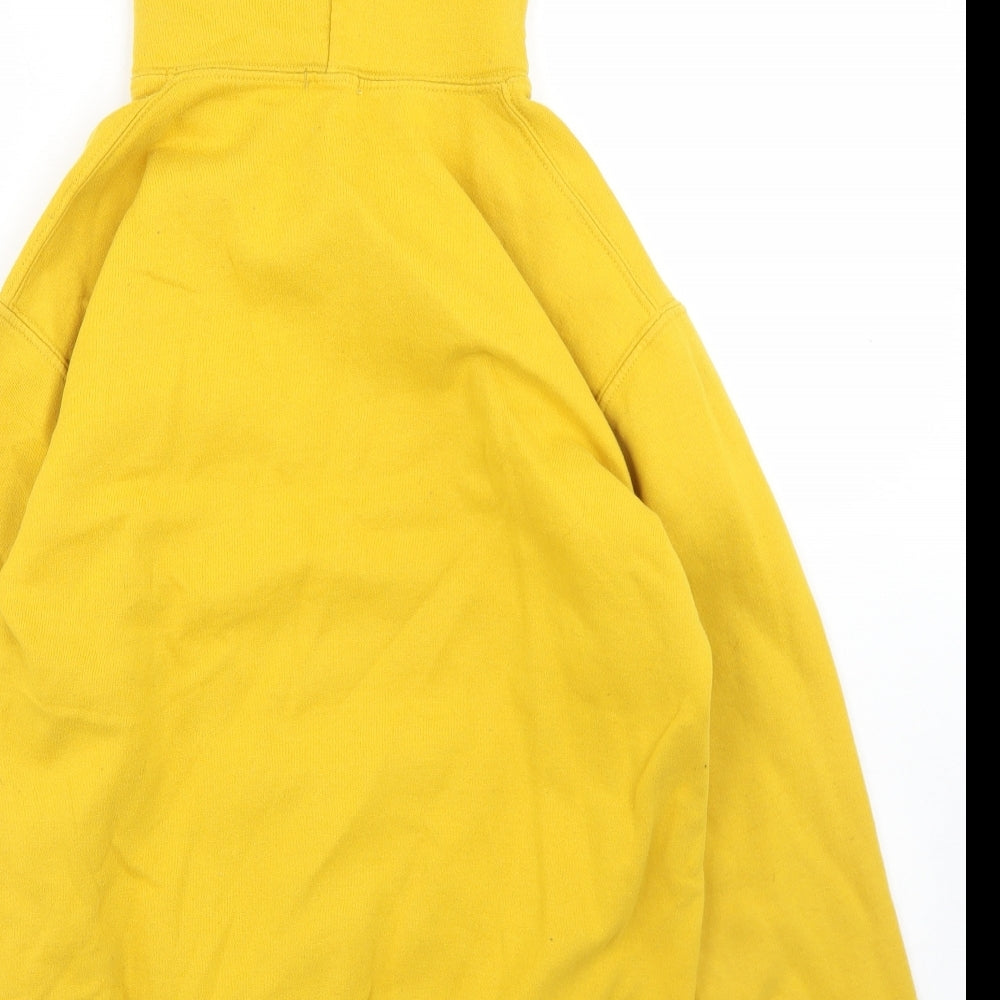 River Island Mens Yellow  Cotton Pullover Hoodie Size S
