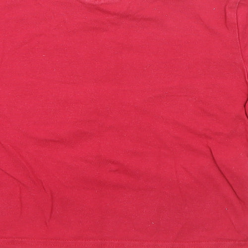 Preworn Boys Red  Cotton Pullover T-Shirt Size 4 Years Crew Neck  - Australia Kangaroo