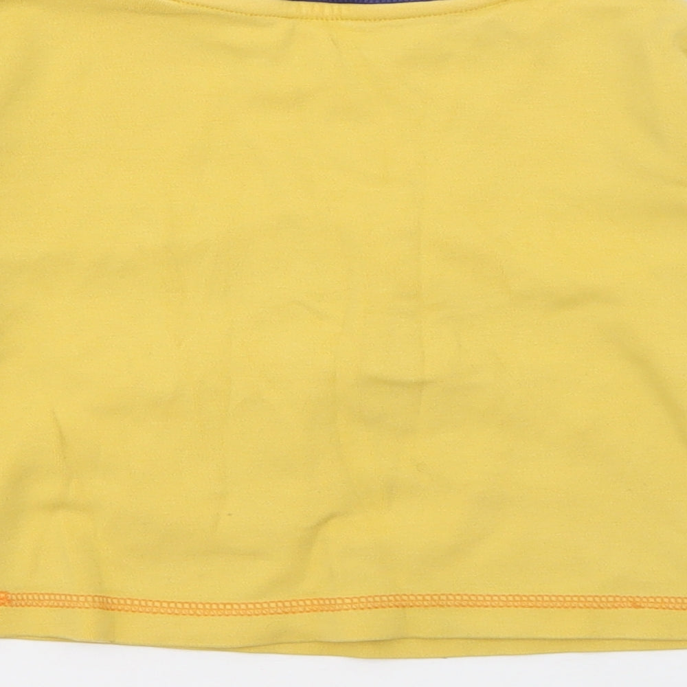 Dunnes Stores Boys Yellow  Cotton Pullover T-Shirt Size 2-3 Years Crew Neck  - Robot