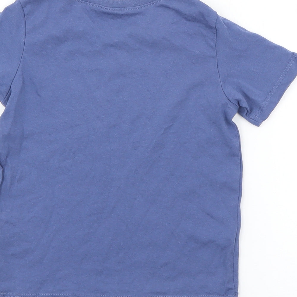 H&M Boys Blue  Cotton Pullover T-Shirt Size 3 Years Crew Neck