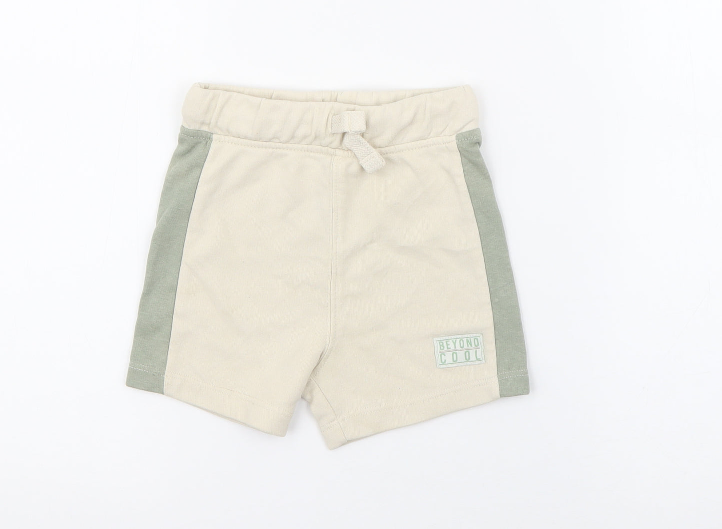 George Boys Beige  Cotton Sweat Shorts Size 2-3 Years  Regular Tie