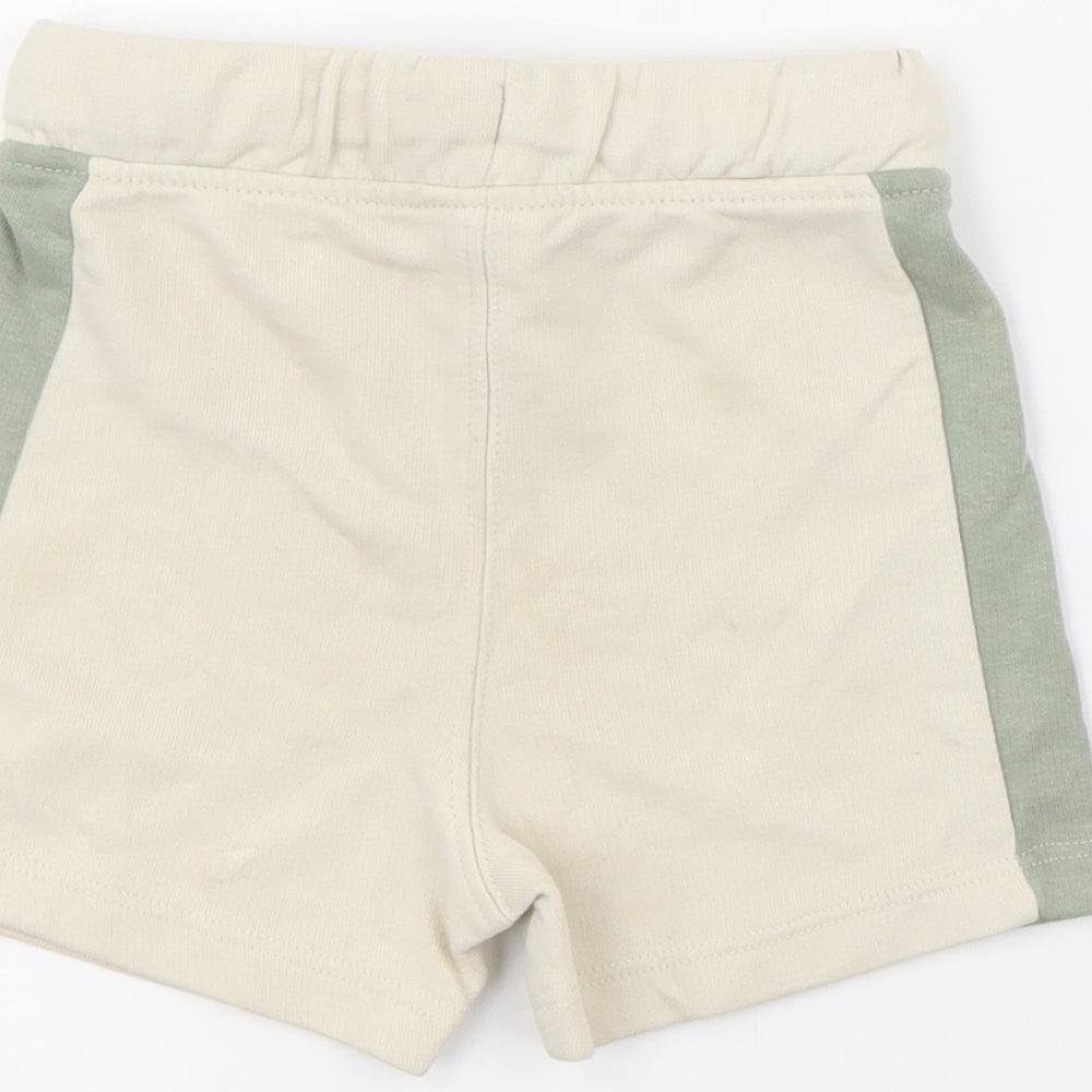 George Boys Beige  Cotton Sweat Shorts Size 2-3 Years  Regular Tie