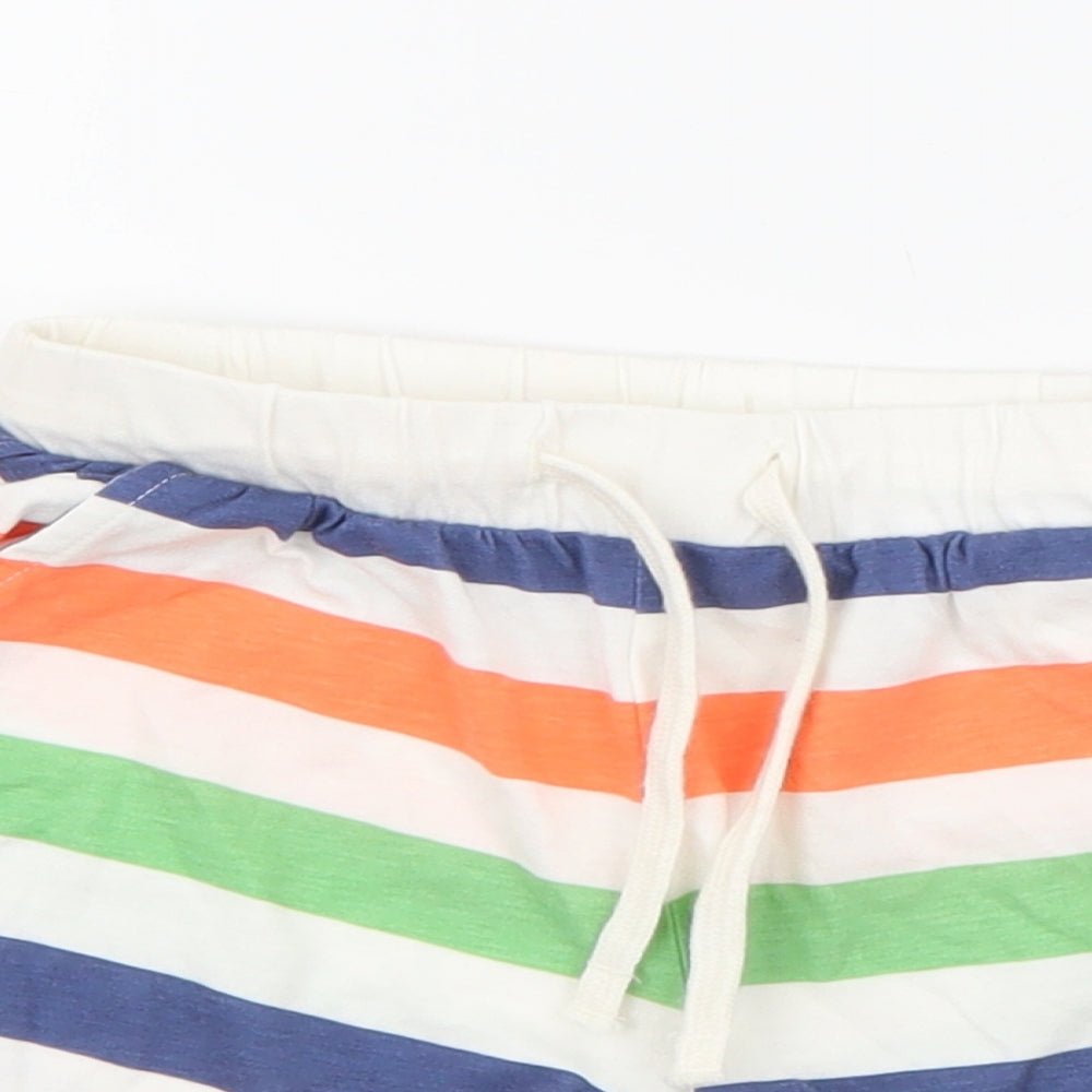 H&M Boys White Striped Cotton Sweat Shorts Size 3 Years  Regular