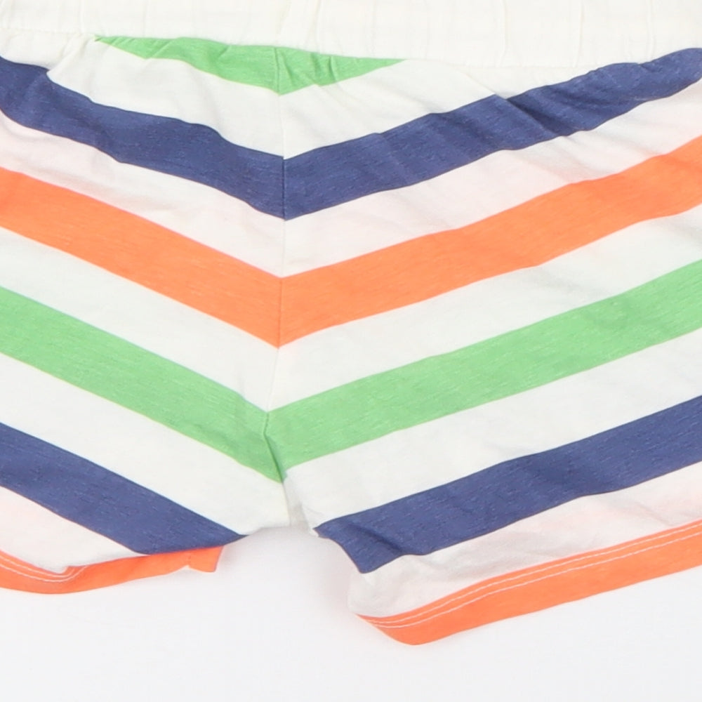 H&M Boys White Striped Cotton Sweat Shorts Size 3 Years  Regular