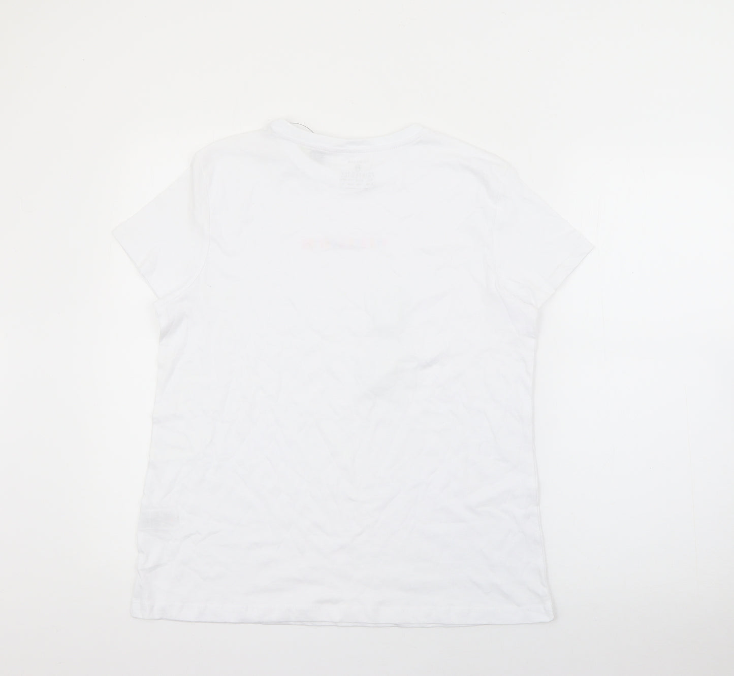 Primark Mens White  Cotton  T-Shirt Size M Crew Neck  - You are amazing