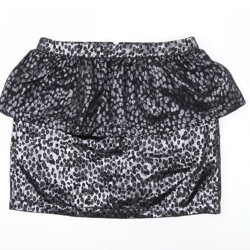 ASOS Womens Black Polka Dot Polyamide Straight & Pencil Skirt Size 14   Zip
