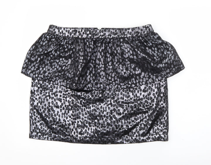 ASOS Womens Black Polka Dot Polyamide Straight & Pencil Skirt Size 14   Zip