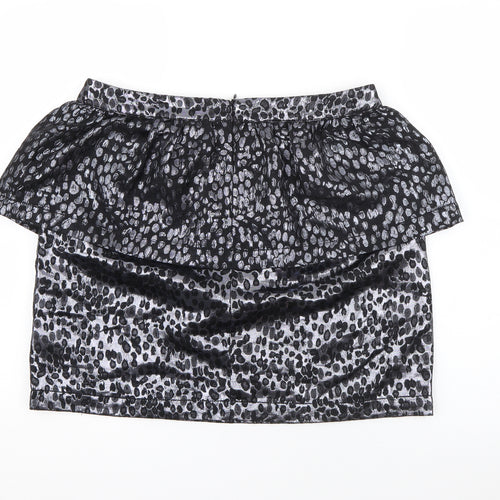 ASOS Womens Black Polka Dot Polyamide Straight & Pencil Skirt Size 14   Zip