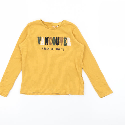 name it Boys Yellow  Cotton Pullover T-Shirt Size 2-3 Years Crew Neck  - Vancouver