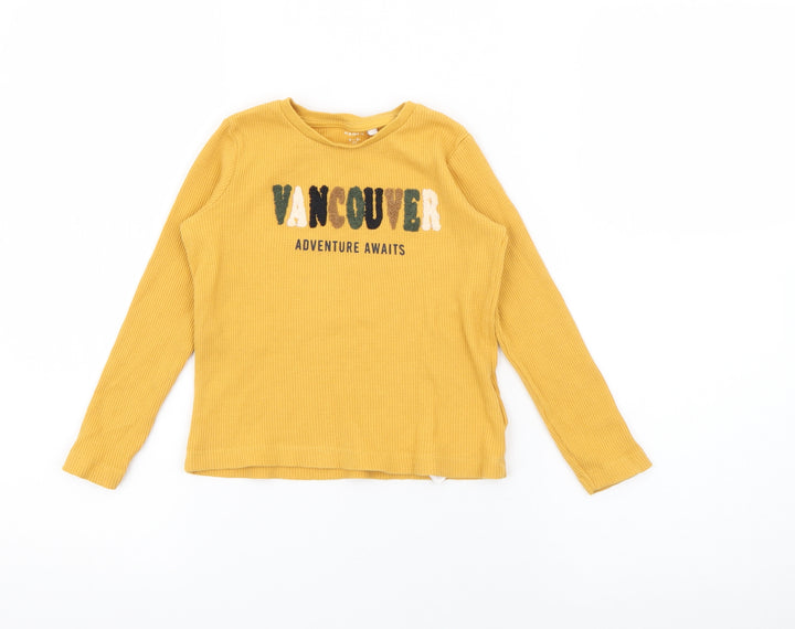 name it Boys Yellow Cotton Pullover T-Shirt Size 2-3 Years Crew Neck - Vancouver