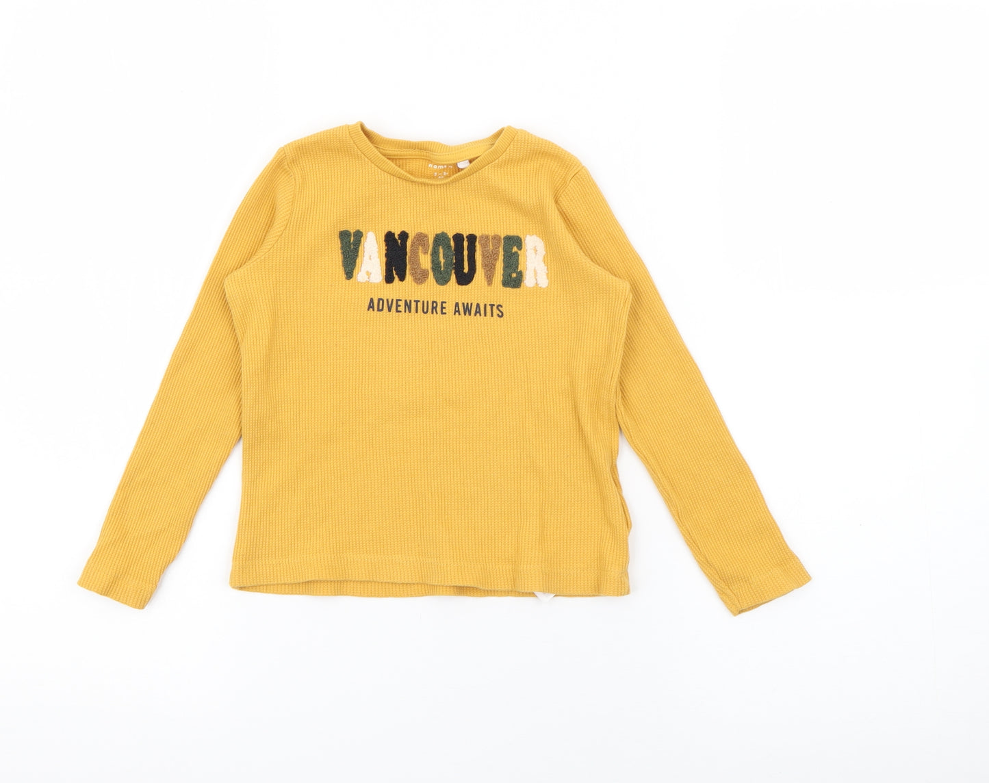 name it Boys Yellow  Cotton Pullover T-Shirt Size 2-3 Years Crew Neck  - Vancouver