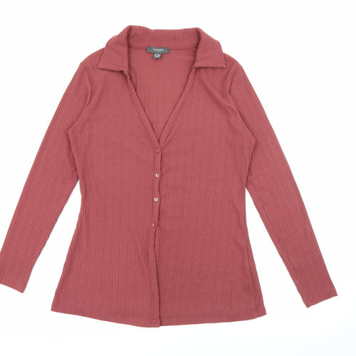 Primark Womens Red Collared  Polyester Pullover Jumper Size M