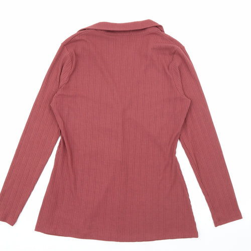 Primark Womens Red Collared  Polyester Pullover Jumper Size M
