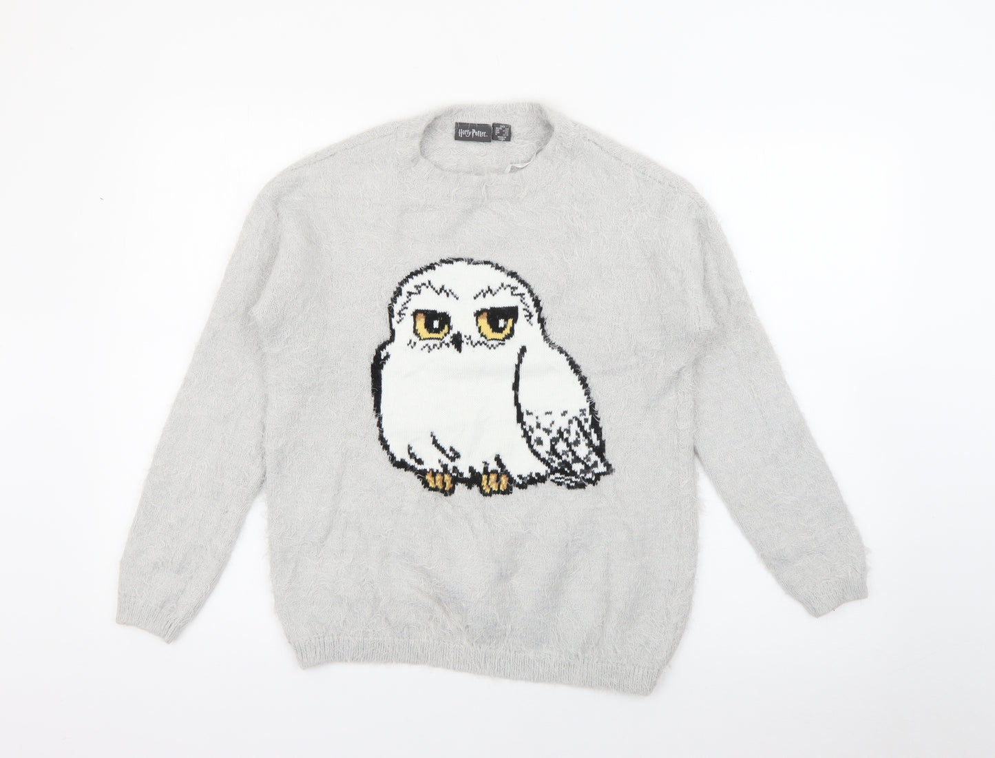 Primark Womens Grey Crew Neck  Nylon Pullover Jumper Size 2XS   - Harry Potter