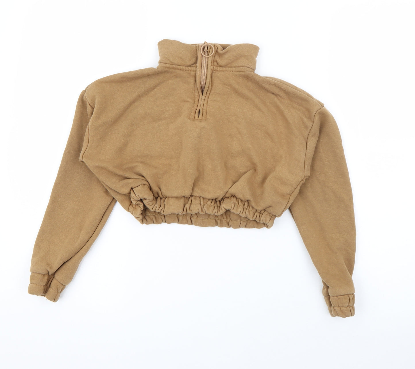 Holyfield Girls Brown High Neck  Cotton Pullover Jumper Size 8-9 Years  Zip