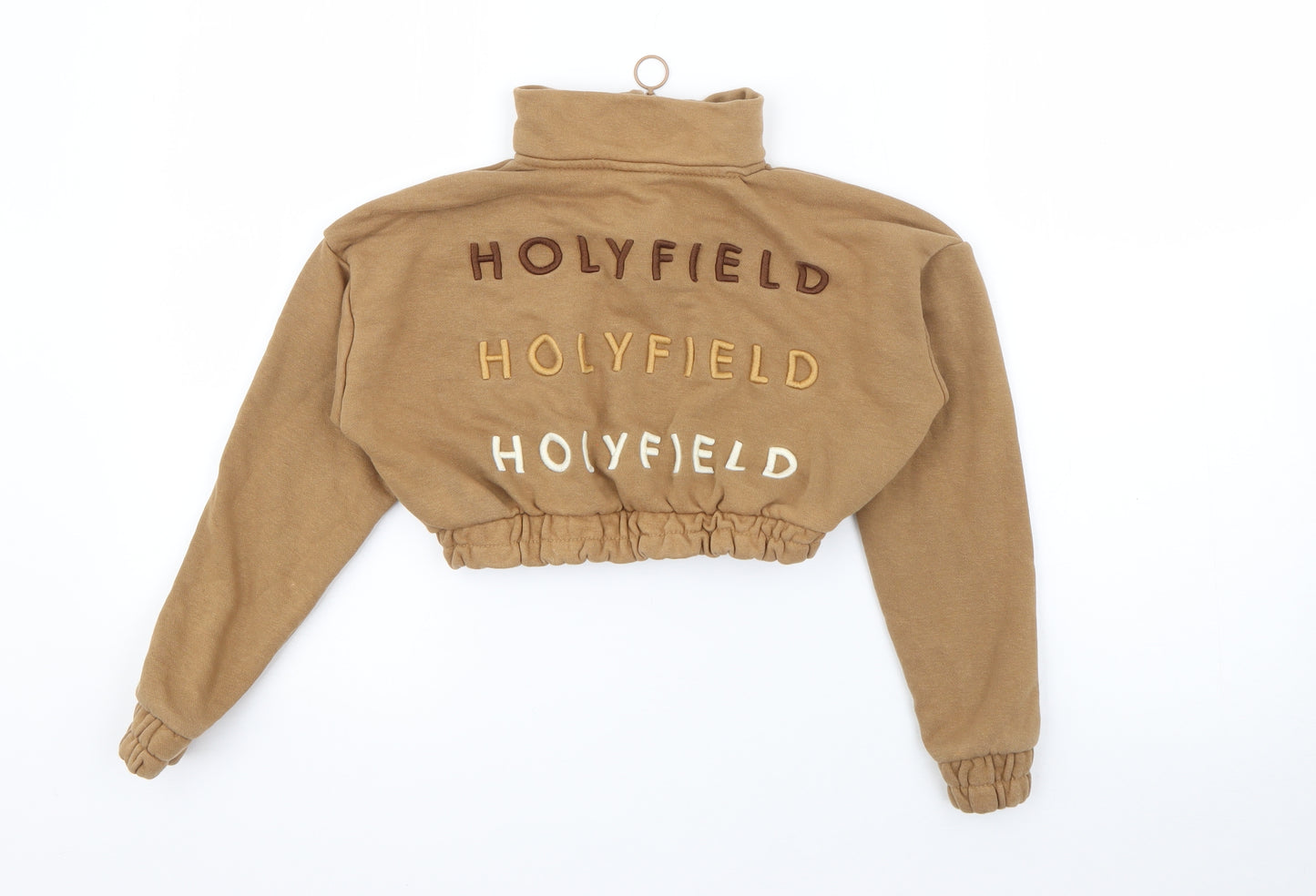 Holyfield Girls Brown High Neck  Cotton Pullover Jumper Size 8-9 Years  Zip
