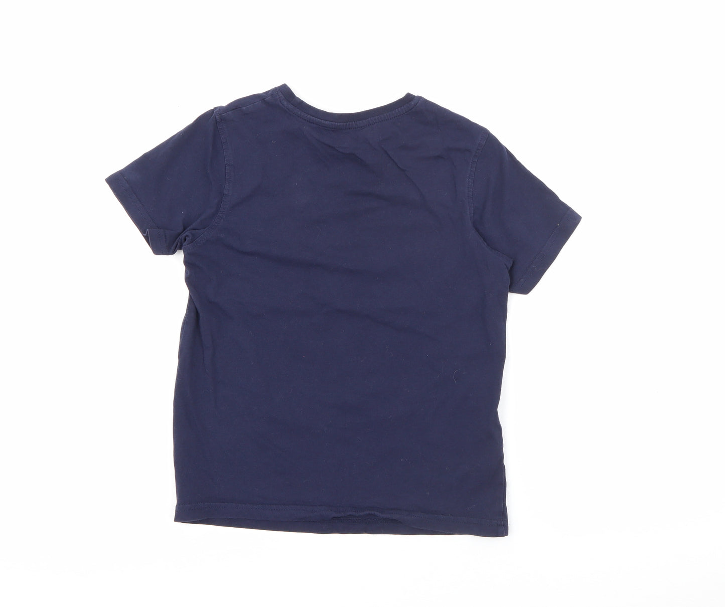 George Boys Blue  Cotton Pullover T-Shirt Size 7-8 Years Crew Neck
