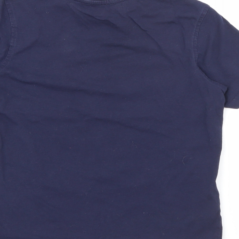 George Boys Blue  Cotton Pullover T-Shirt Size 7-8 Years Crew Neck
