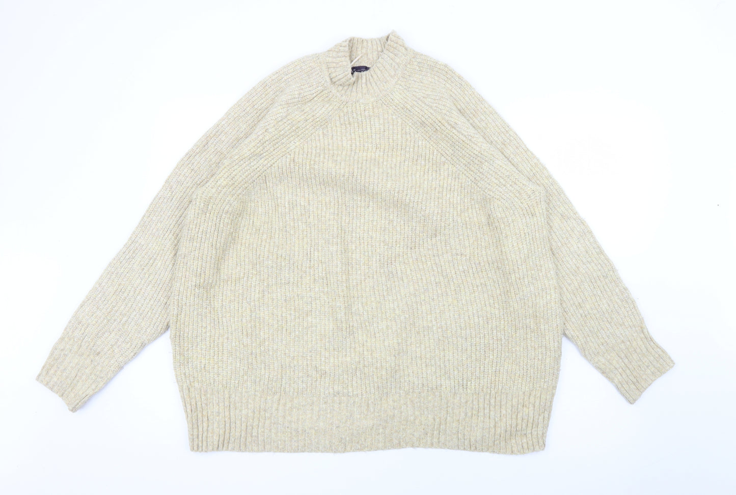 Marks and Spencer Womens Beige High Neck  Polyamide Pullover Jumper Size XL