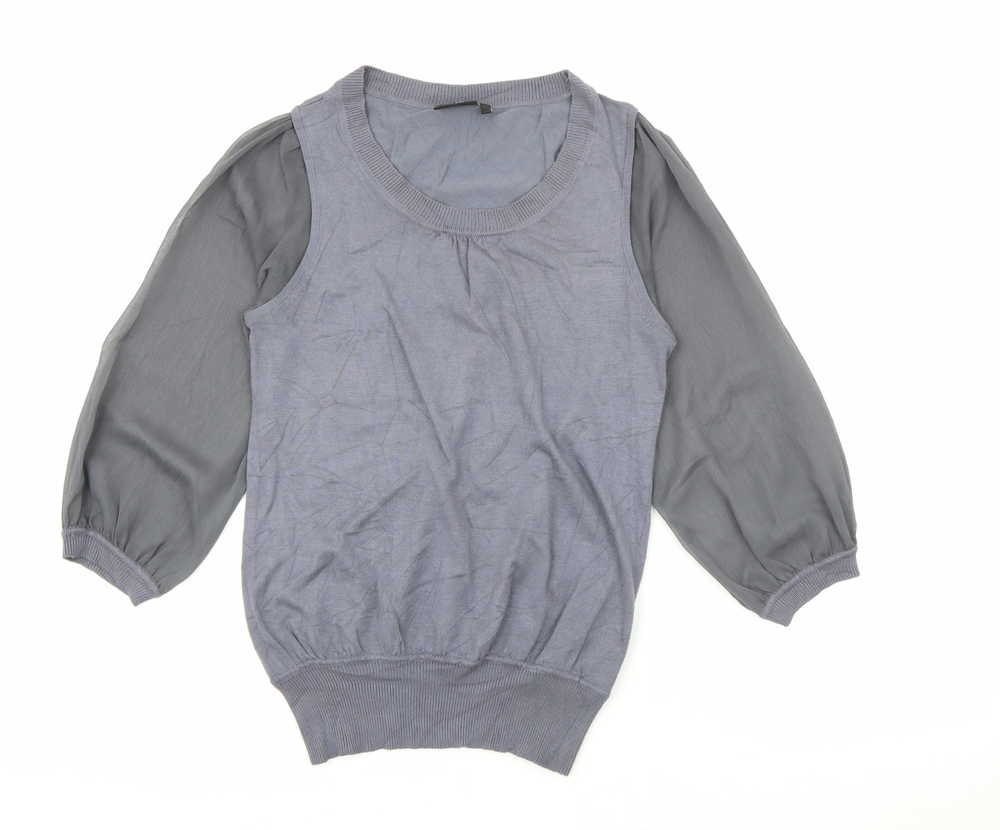 NEXT Womens Grey Scoop Neck  Viscose Pullover Jumper Size 10