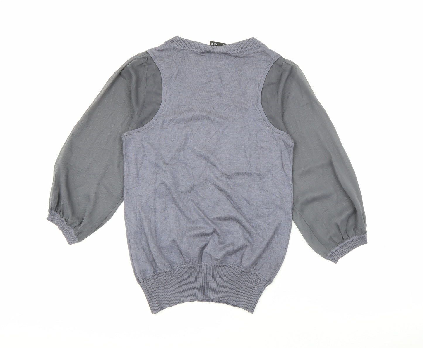 NEXT Womens Grey Scoop Neck  Viscose Pullover Jumper Size 10