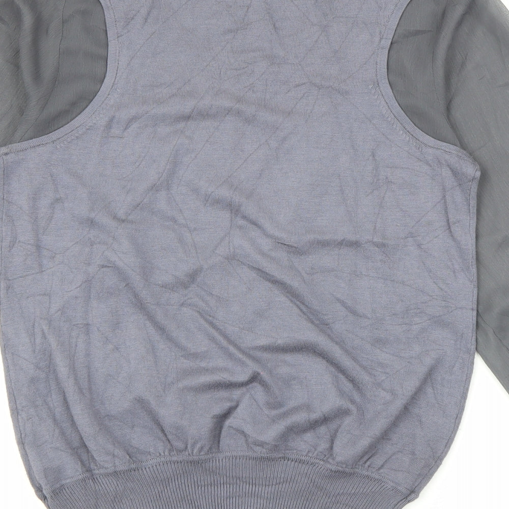 NEXT Womens Grey Scoop Neck  Viscose Pullover Jumper Size 10