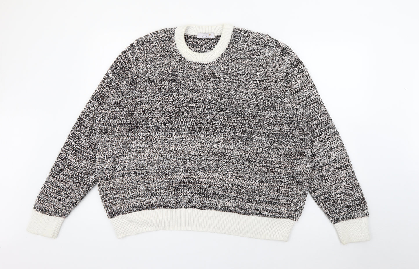 Marks and Spencer Womens Grey Crew Neck  Cotton Pullover Jumper Size 22