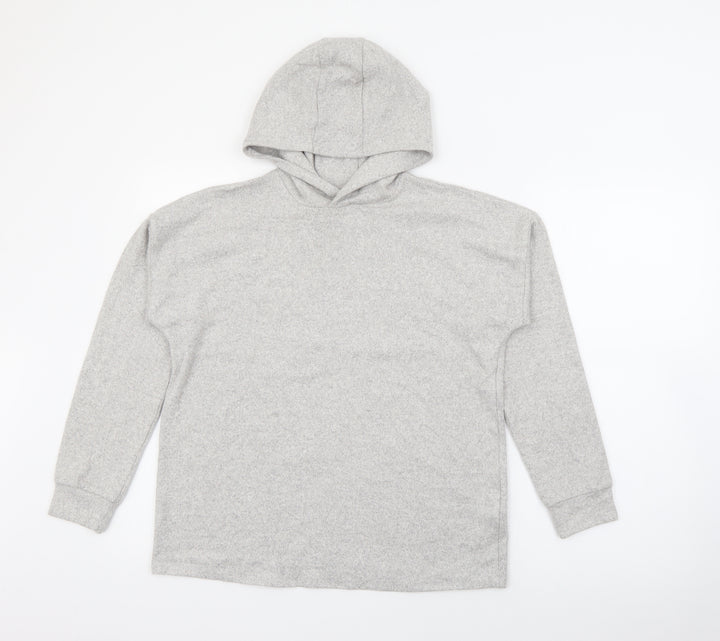 Marks and Spencer Girls Grey Viscose Pullover Hoodie Size 12-13 Years
