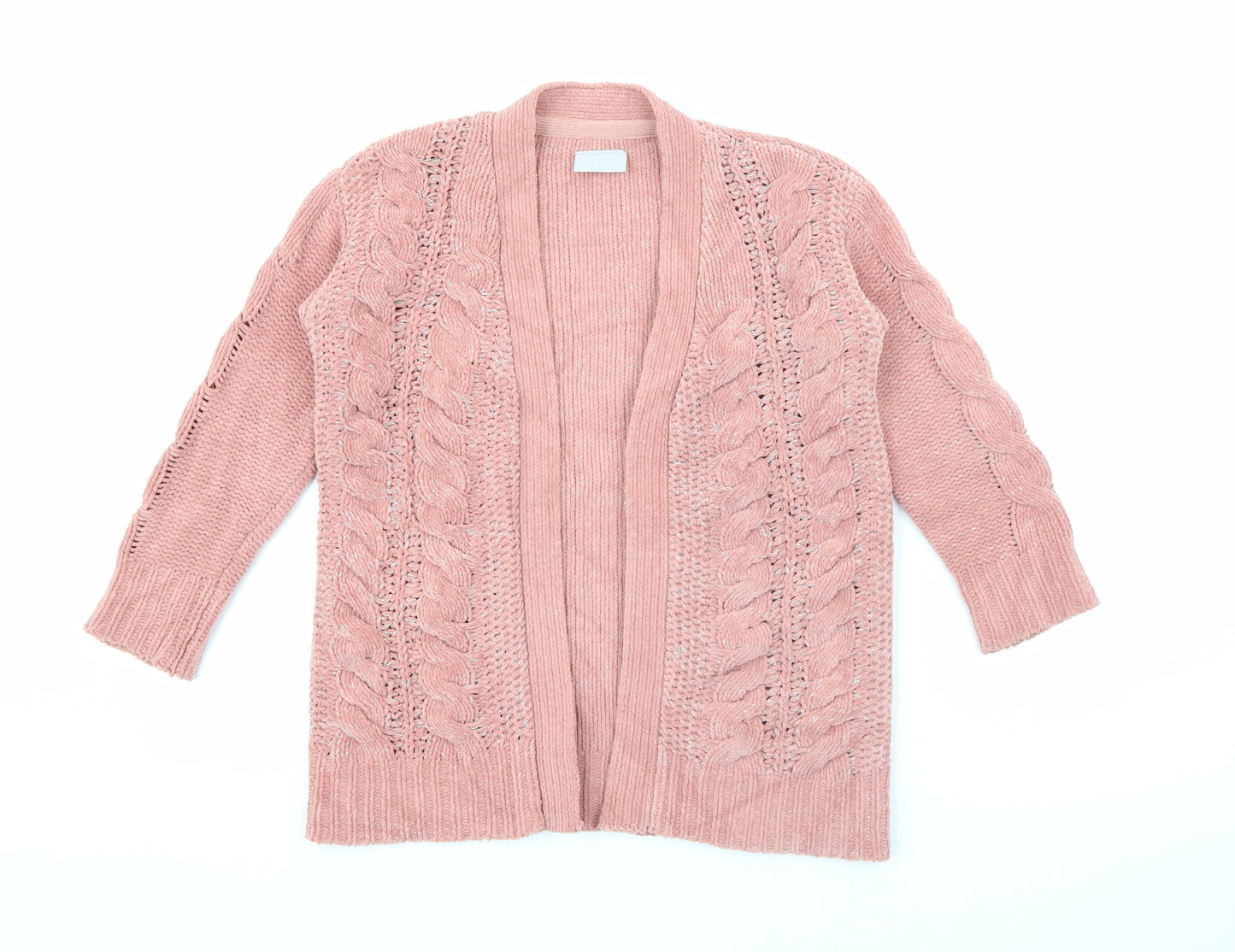 Matalan Girls Pink V-Neck  Polyester Cardigan Jumper Size 8 Years
