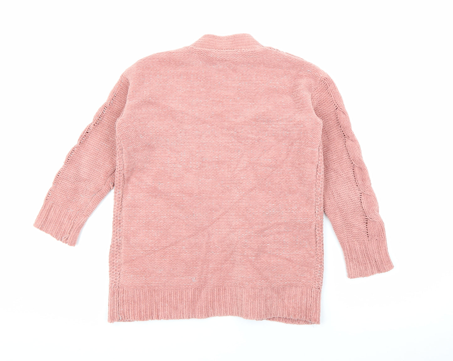 Matalan Girls Pink V-Neck  Polyester Cardigan Jumper Size 8 Years
